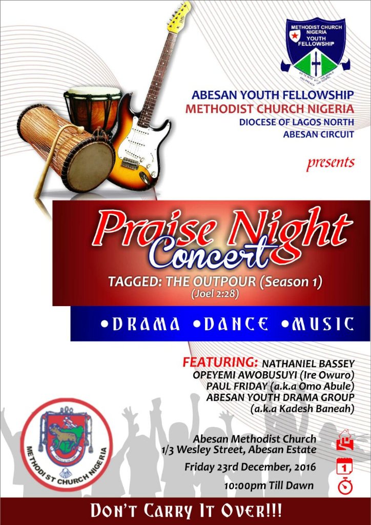 AMCYFellowship's tweet photo. IT IS TODAY!!!n it's goin to b the outpour of anointing thru praises ft NATHANIEL BASSEY,OMO ABULE etc Don't miss it https://t.co/itcrZA8ERl