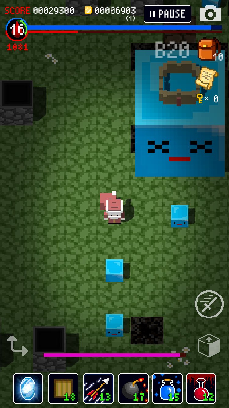 煉獄のダン墓手記 スライムの洞窟のボス 狂気の王 は 子分のスライム達を次々と生み出しながら跳ねまわったり回転したりして攻撃してくる 防具を持ち込めないため 回転攻撃はまともに受けると体力を大幅に削られる 回転攻撃が始まったら一旦距離を取り