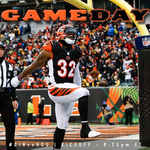 Bengals's tweet photo. #Bengals on a Saturday. #WhoDey #CINvsHOU

📺: NFL Network 8:25 pm ET https://t.co/WcFxWYvDiY