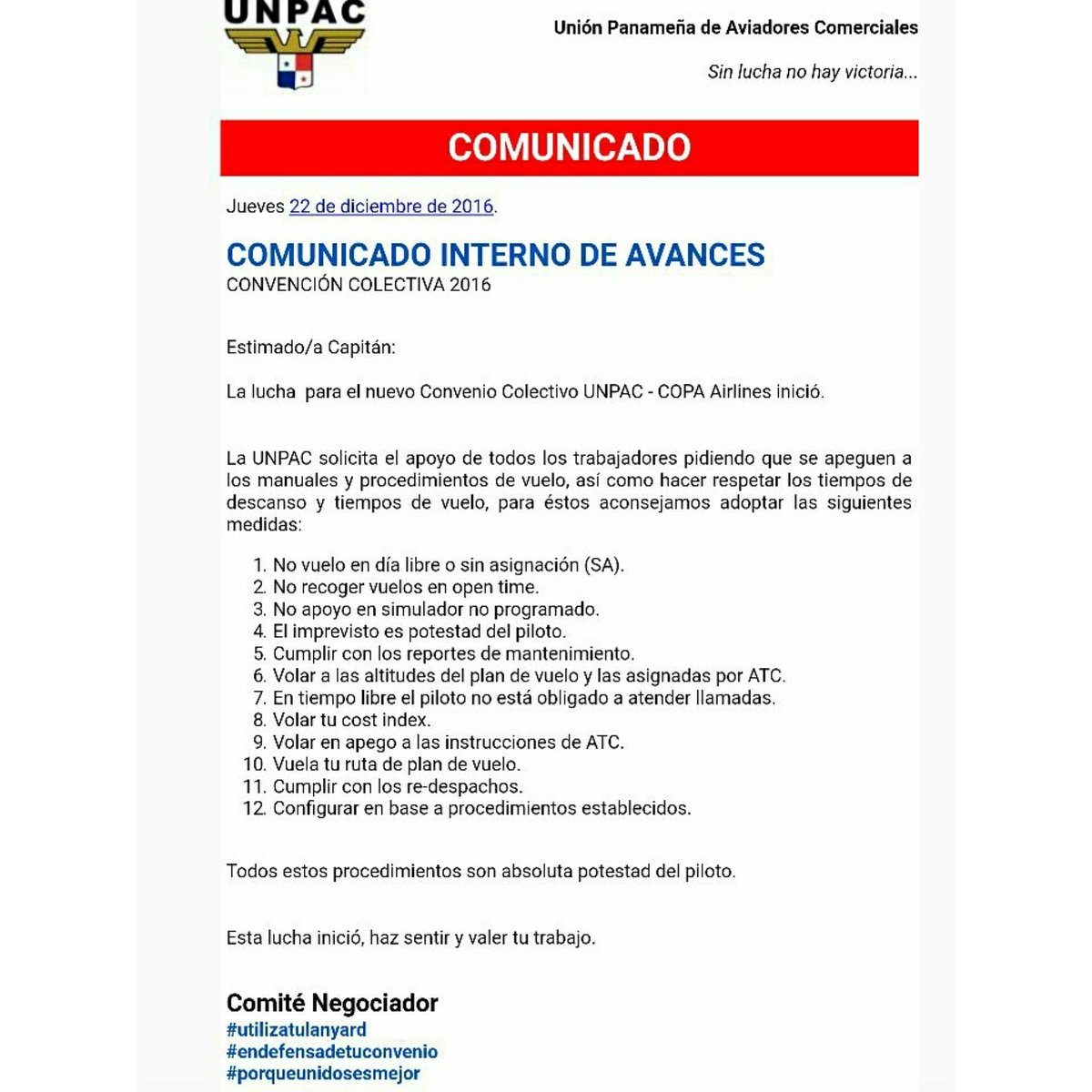 unpacpty's tweet photo. #NotiUnpac
Unpac hace público la solicitud de apoyo a todos los trabajadores al adoptar 12 medidas distintas. https://t.co/SDsuuyz56G