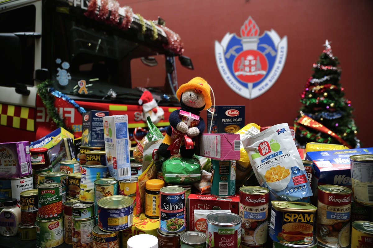 FRNSW's tweet photo. #FRNSW firiesโ food frenzy to provide for those most in need this festive season #stuffyourchopper challenge @nswpolice @FoodbankNSWACT https://t.co/ipu7z48zmU