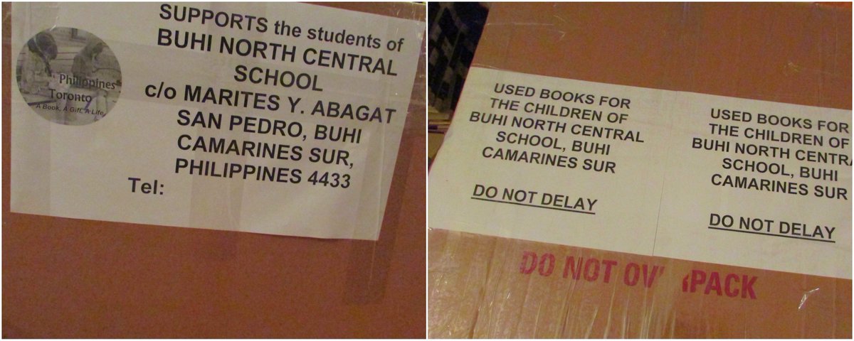 ReadPhilToronto's tweet photo. the box of books for Buhi North Central School in Camarines Sur is shipped! #ProjectLiteracy https://t.co/0UdcCjSywp