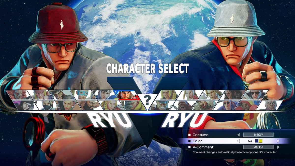 taz8080's tweet photo. Who did this to Ryu? When did he become LL Cool J? Lol. #capcom16 #Ryu https://t.co/1ty2DY435R