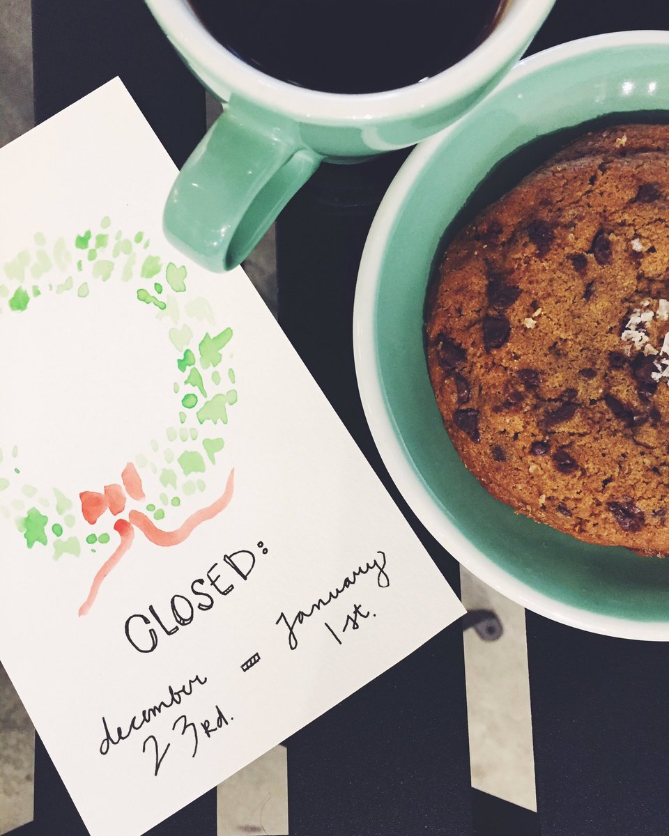 stclarecoffee's tweet photo. hello friends ! we will be closed Dec.23rd through Jan.1st. Make sure to leave cookies &amp; coffee for Santa We heard coffee is the new milk 😉 https://t.co/jvByWAwOJy