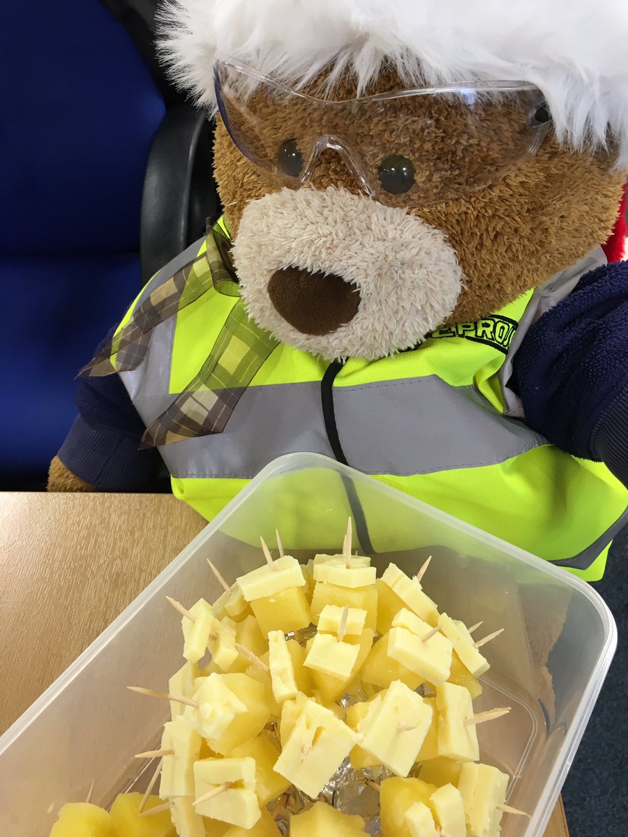 esedirect's tweet photo. #healthandsafety Bear inspects the #christmas buffet cheese &amp; pineapples... #sharpSticks https://t.co/gYSId0R7a5