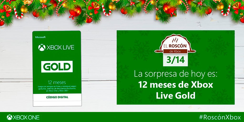¡Hoy sorteamos 12 meses de #XboxLiveGold! RT 🔁 y tuitea con #RoscónXbox para participar. ¡Jugar es mejor con Gold!