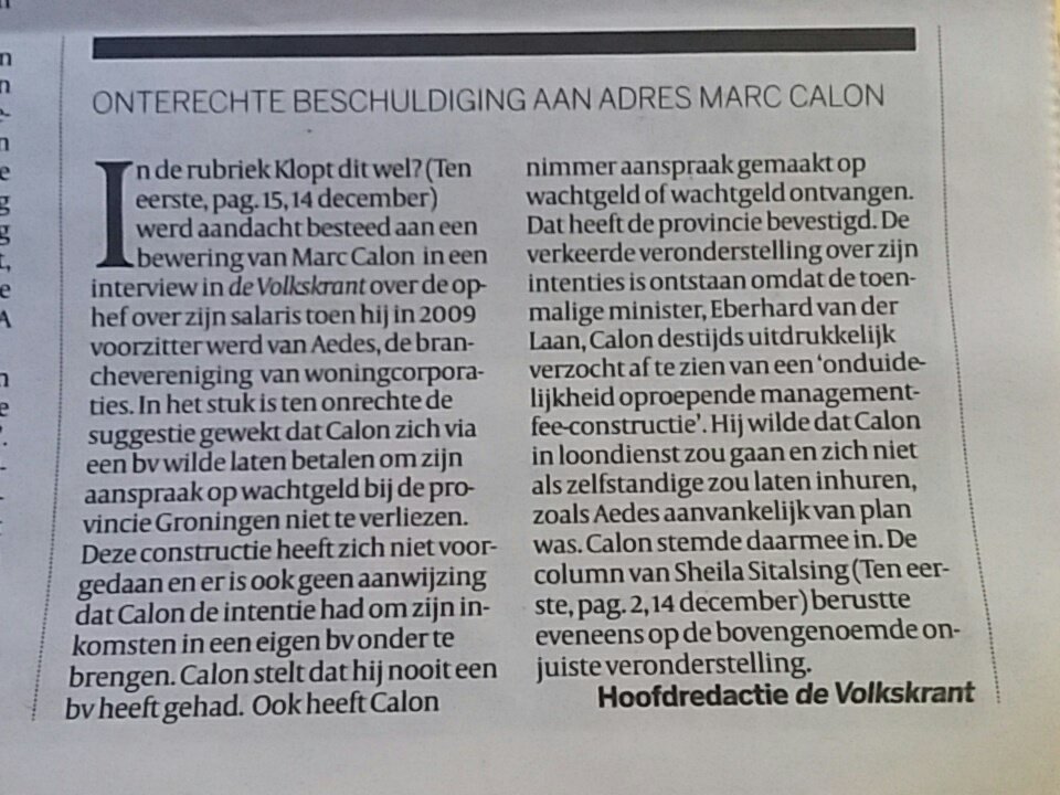 Onterechte beschuldiging aan adres Marc Calon door <a href="/volkskrant/">de Volkskrant</a> en <a href="/sheilasitalsing/">sheila sitalsing</a> goed dat we het rechtzetten!