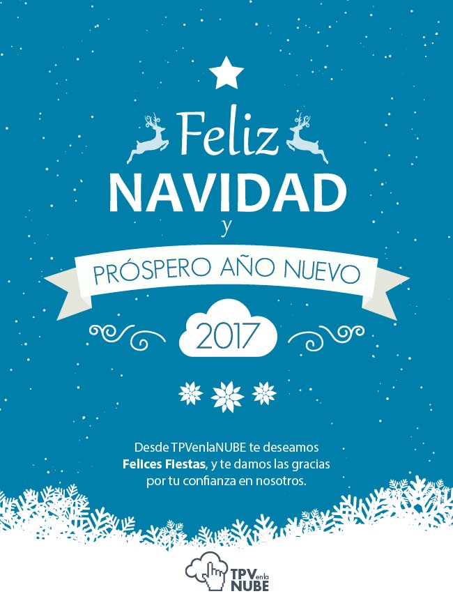 tpvenlanube's tweet photo. Desde TPVenlaNUBE queremos desearos que paséis una muy feliz Navidad y próspero Año Nuevo #feliznavidad https://t.co/gSZClDGcuK