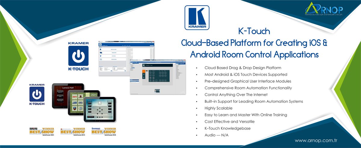 Arnopltd's tweet photo. Kramer  |  K-Touch   Cloud–Based Platform for Creating iOS &amp; Android Room Control Applications 
 #kramer #arnop #ktouch #androidroomcontrol https://t.co/6KBmxBH3fi