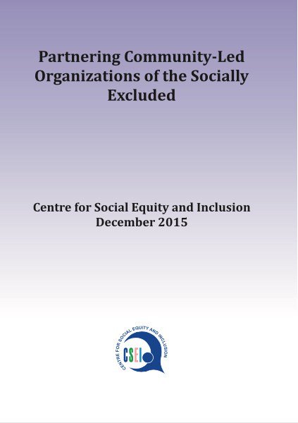 Partnering CLO of Socially Exluded- UNDP Report csei.org.in/partnering-clo…