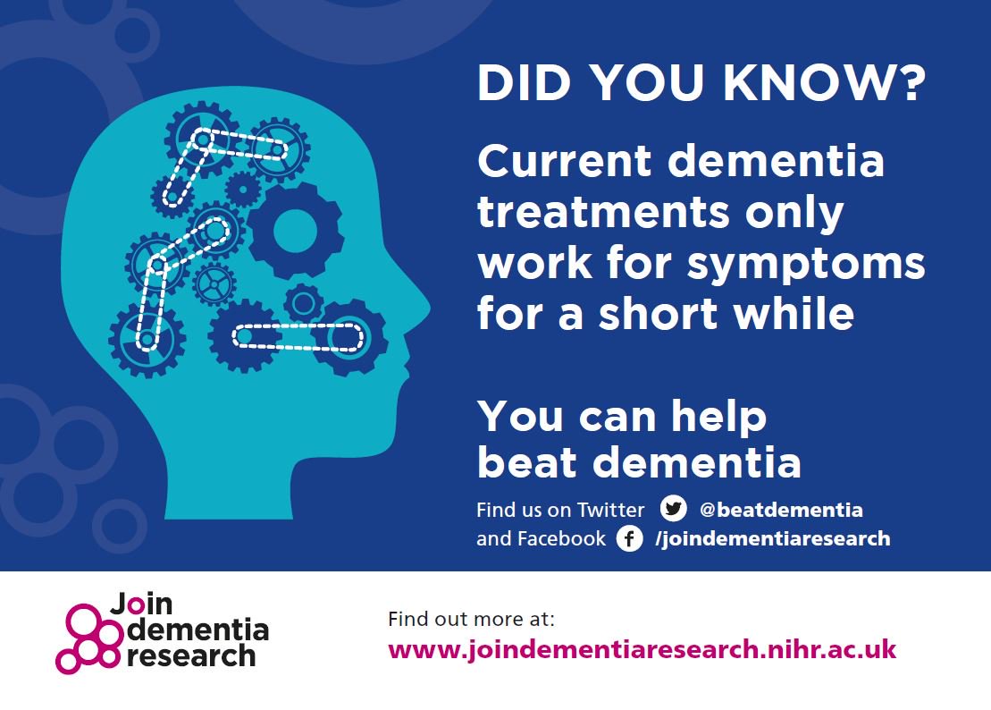 beatdementia's tweet photo. Current #dementia treatments only work for a short while. #JoinDementiaResearch and help make a difference: https://t.co/9dreFlFtsL https://t.co/mbe9epuyhi