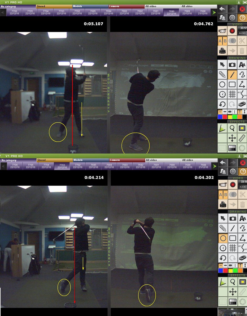 carlociullo's tweet photo. #smallchanges lead to #bigeffects @hullgcpros @TheGolfDen - focus on balanced and a full finish increased clubhead 12mph #golfhull #winter https://t.co/5P261Ljk2u