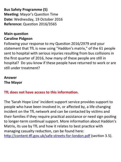 comadad's tweet photo. 3 @TfL Bus KSI Crashes PER DAY! @citycyclists Still waiting for an #Uproar from @standardnews & @ValShawcross & @MayorofLondon! #NoUproar https://t.co/ZnZPAlSgf9