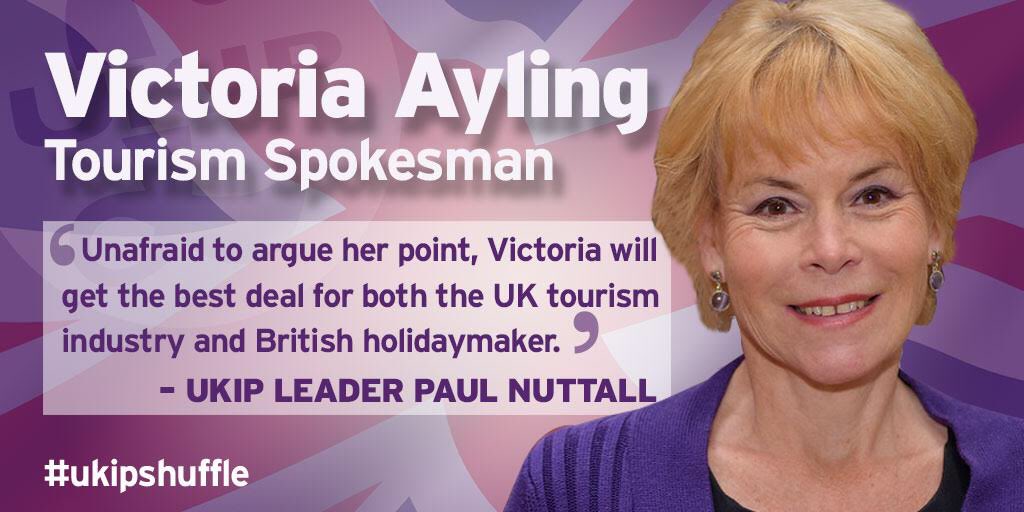 UKIP's tweet photo. '@VAylingukip1 has been appointed heritage and tourism spokesman: https://t.co/6kUQ4un3ho #ukipshuffle https://t.co/tp0lkYhz2w