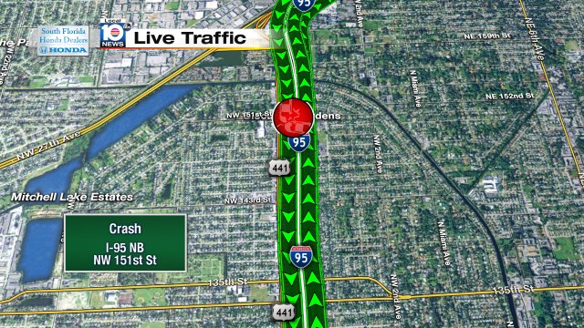 Crash on I-95 NB approaching NW 151st St 2 Lanes Blocked! #traffic https://t.co/EZoaoE9RN7