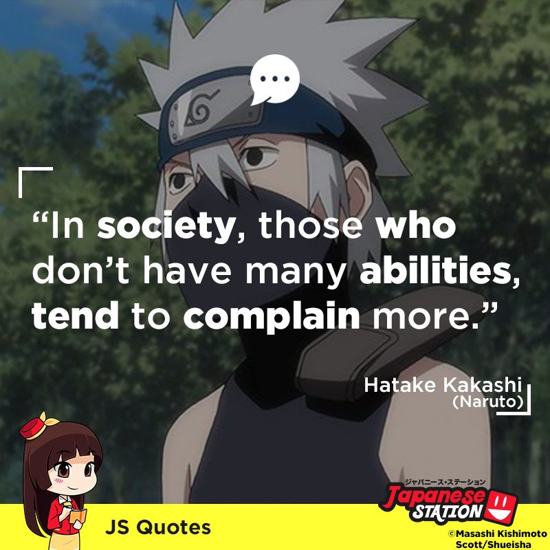 JapaneseStation's tweet photo. #JSshare
Nah, sekarang giliran bang Kakashi buat ngasih quote nih.
Jangan lupa share ke teman-teman kamu ya~ https://t.co/K89TI7tvpX