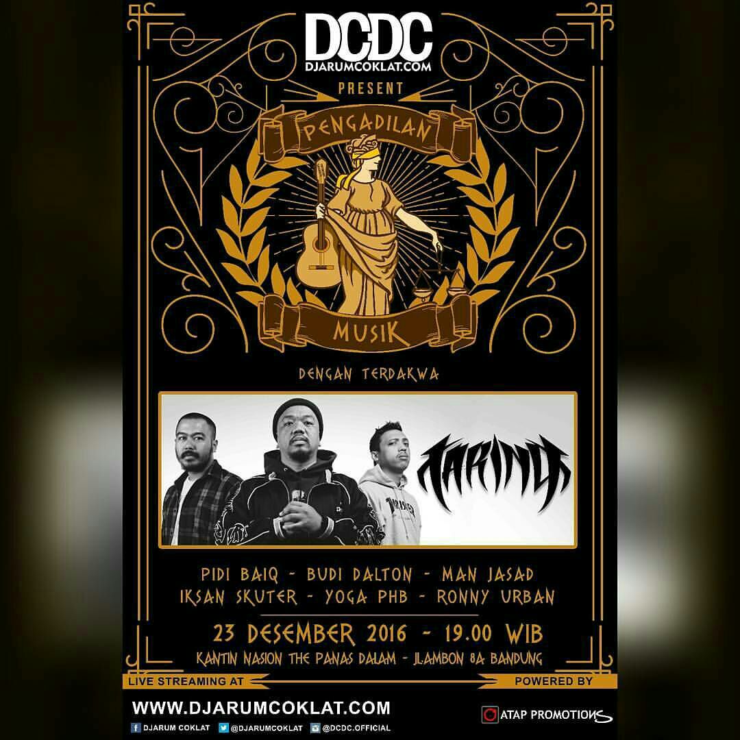 <a href="/taringhardcore/">TARING</a> siap diadili di #dcdcpengadilanmusik hari ini pukul 19.00 di <a href="/kantinnasion/">kantinnasion</a> Bdg. Datang dan ramaikan!