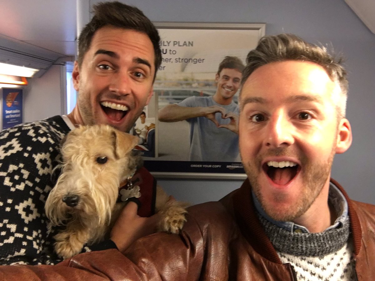 Mustypook's tweet photo. @TomDaley1994 On our way home for crimbo! Even our dog Scout can't wait to start #tomsdailyplan! 😜Merry Christmas from all 3 of us 🎄🎄🎄 https://t.co/RLAArXt8Ir