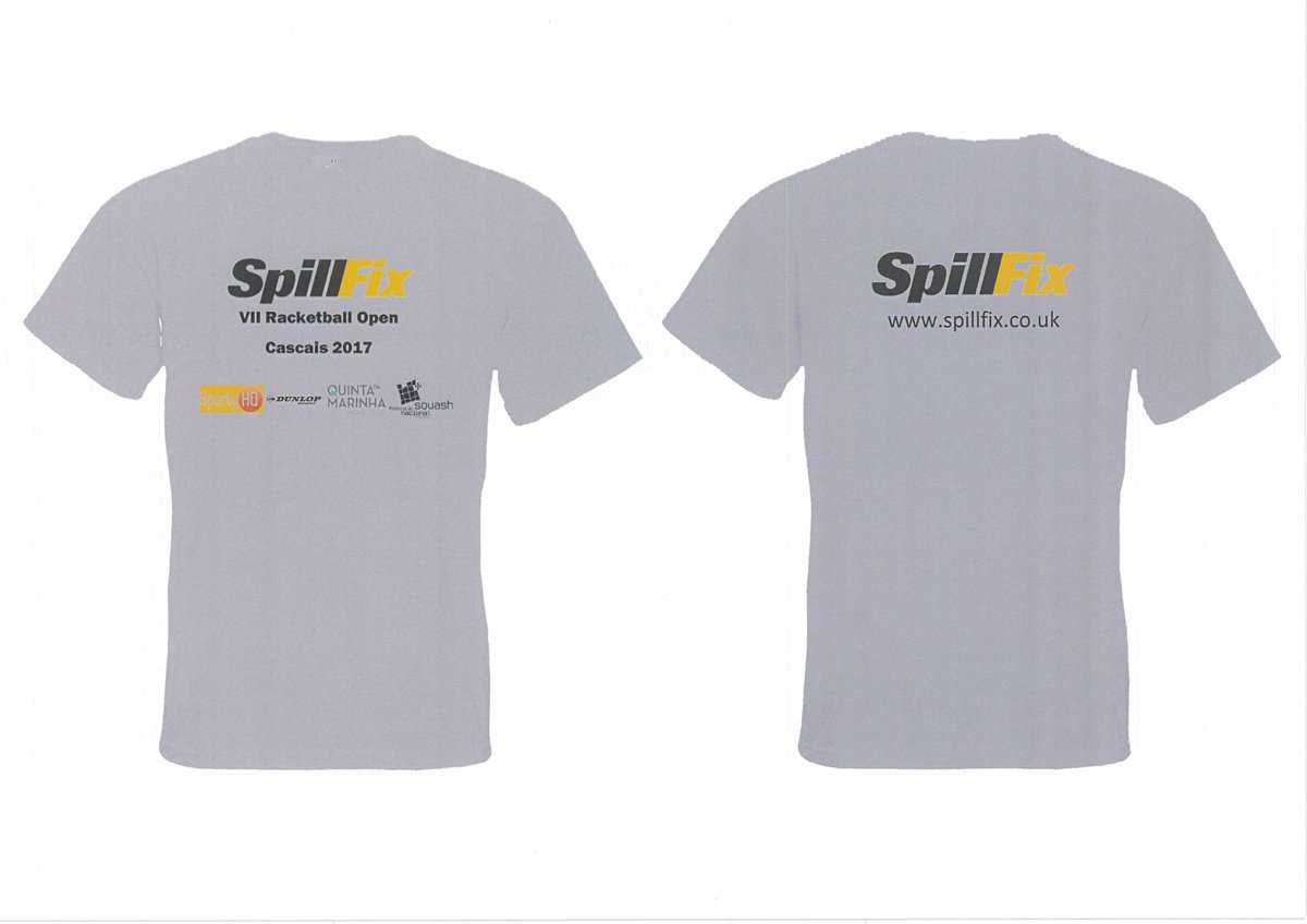 SpillFixUK's tweet photo. When playing top level racketball you need a high performance absorbent shirt. SpillFix-absorbency with style! #SpillFix #spill #Portugal https://t.co/vkpVW347DE