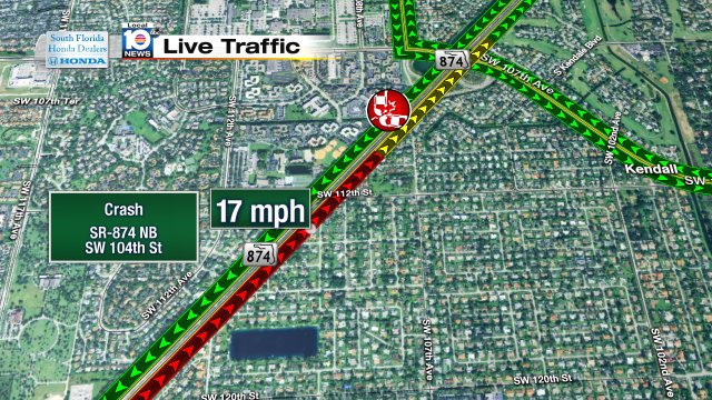 Crash on SR-874 NB approaching Killian Pkwy #traffic https://t.co/AKzLHFMoYO