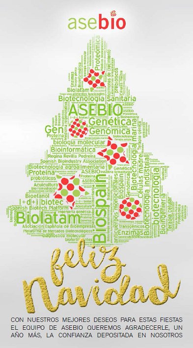 AseBio's tweet image. Desde ASEBIO os deseamos que paséis unas fiestas estupendas y que te tengáis muchos éxitos en 2017 ¡y mucha biotecnología!