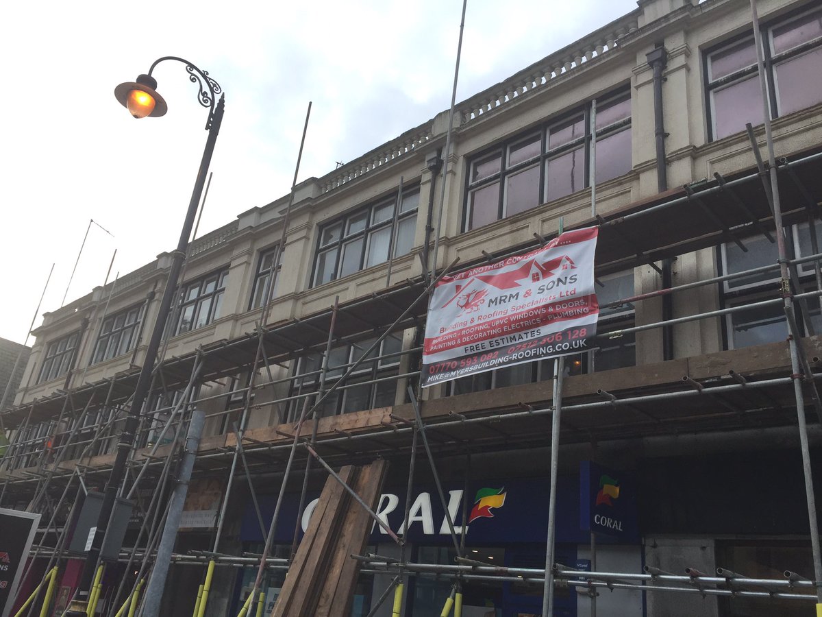 Scaffolding going up at our latest job for our clients <a href="/CLCSurveyors/">CLC Chartered Surveyors</a> #churchillway #cardiff