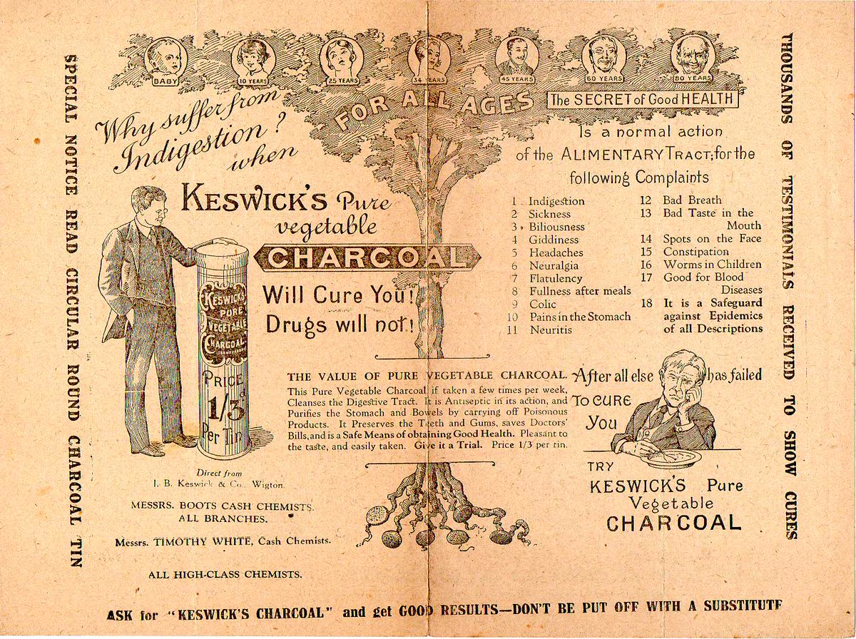 ThackrayObjects's tweet image. Merry Christmas! If you happen to get a touch of indigestion, why not try some vegetable charcoal? (note: please don&apos;t follow this advice)