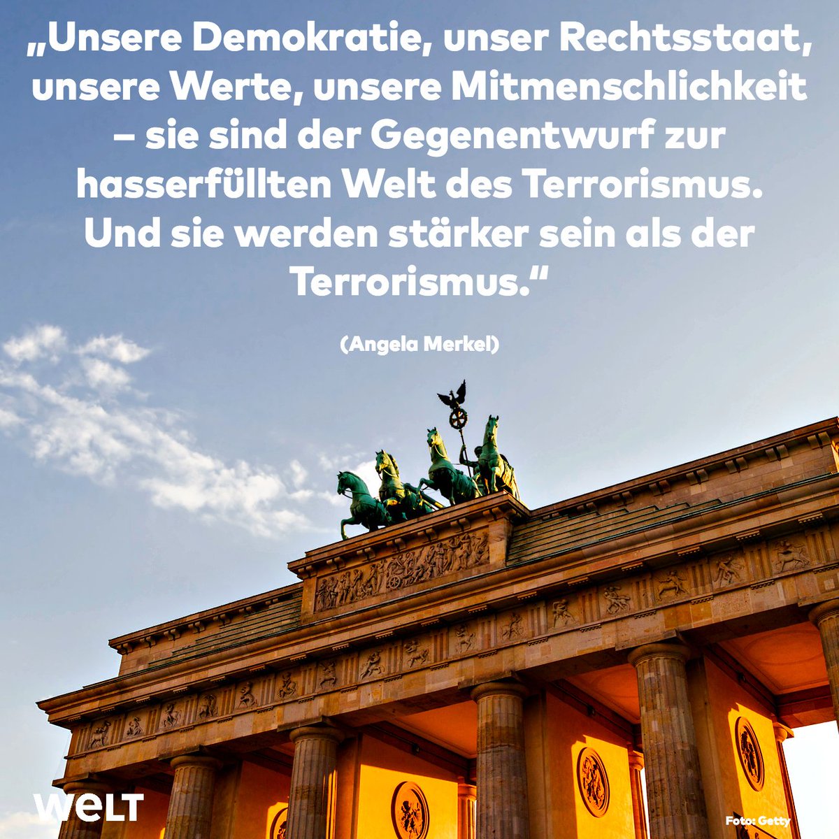 welt's tweet photo. Deutschland ist stärker als der Terror! https://t.co/DmHCbUMiVy
