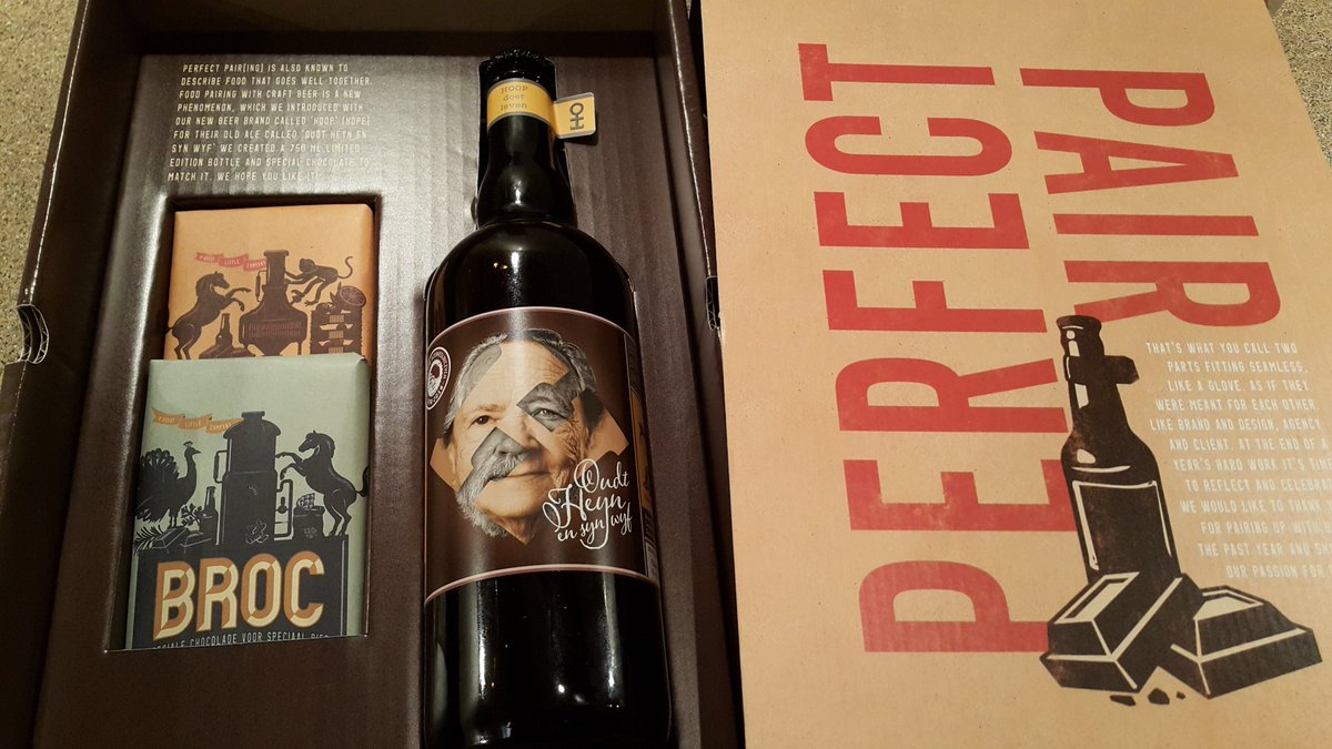 Mooie combi van <a href="/BrouwerijHoop/">Brouwerij Hoop</a>: chocolade en Old Ale. Ontwerp verpakking <a href="/PROUDdesign/">PROUDdesign</a> #craftbeer #bier #chocolate