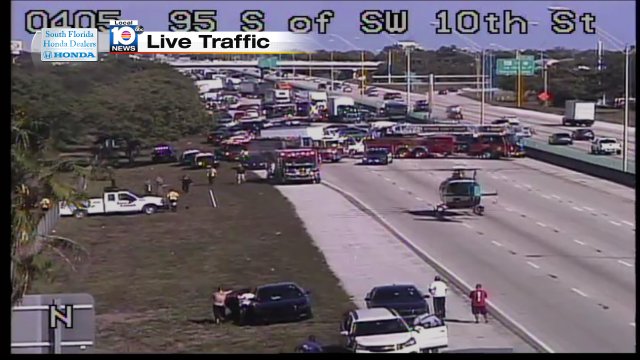 Bad Crash causes I-95 SB to SHUT DOWN at SW 10th St #trafficalert https://t.co/fX2dcGXJca