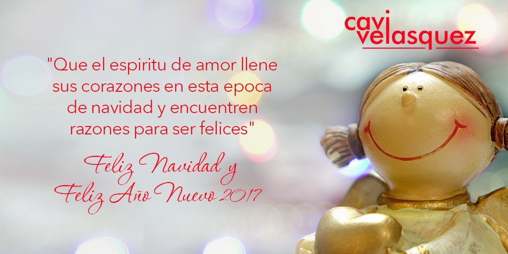 CaviVelasquez's tweet photo. Les deseo una Feliz Navidad y un Prospero Año 2017! Les traeré novedades #Christmas https://t.co/0NdsGNaslO