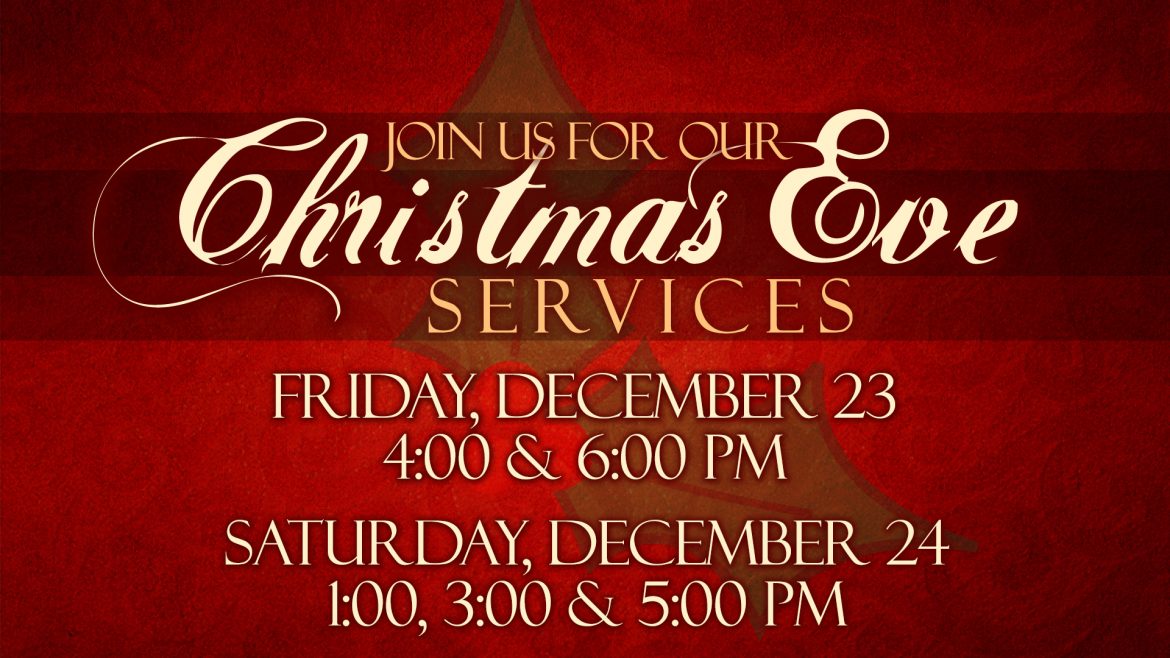 Christmas Eve services begin today at 4 &amp; 6 pm. 5 services planned. Put God at the center of your celebration. ow.ly/WtGo3075RaL