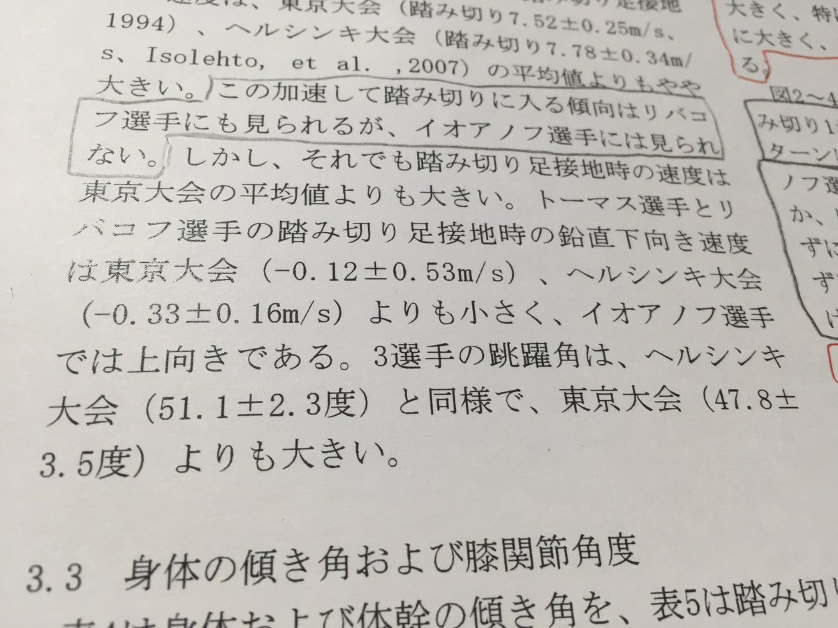 大田和宏 Ota Kazuhiro Pa Twitter 踏切接地時なのに鉛直速度が上向きってあたり意味分からんすぎですww ちなみに論文タイトルは 第11回世界陸上男子走高跳上位入賞者の跳躍動作のバイオメカニクス的分析 でした なかなか興味深い論文でしたよ