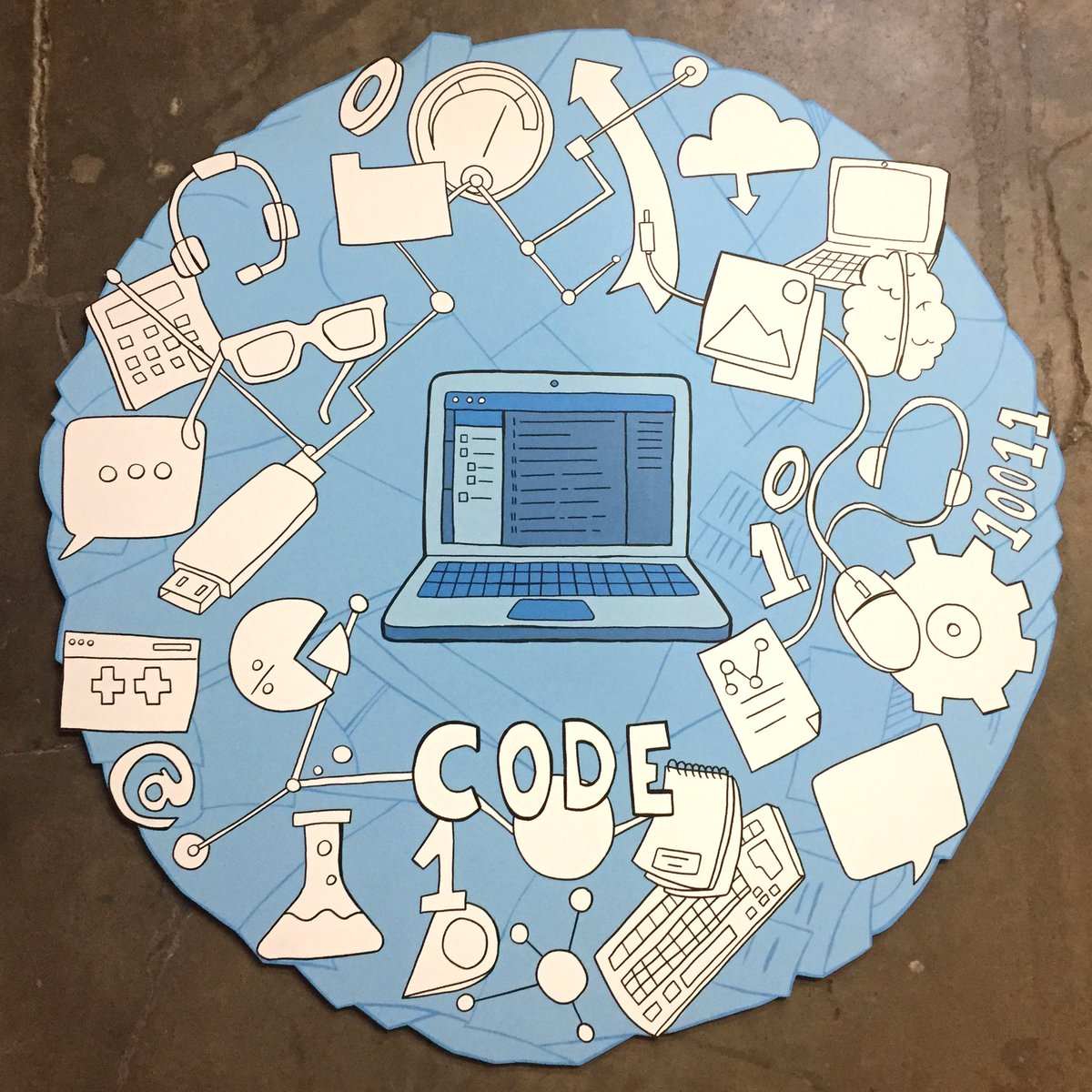 Panel #2 for <a href="/MakeSchool/">Make School</a> #design #wallandwall #mural #illustration #panel #tech #code