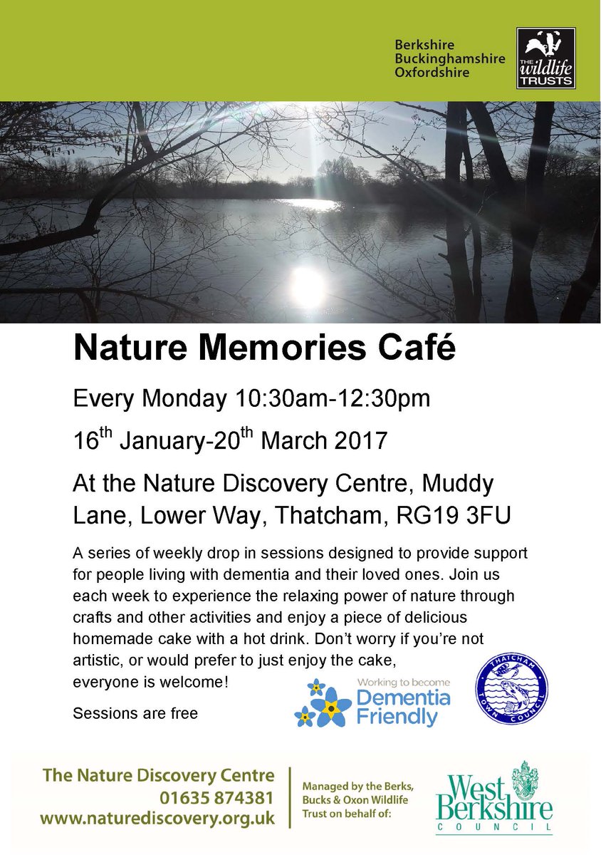 ThatchamTC's tweet photo. Nature Memories Cafe starts tomorrow supported by Thatcham Town Council, everyone welcome. https://t.co/RWPDLmQXwQ
