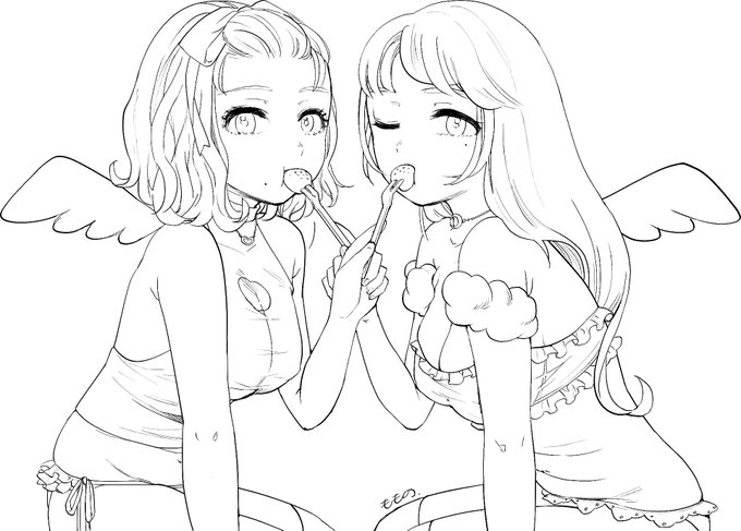 めりくりの絵(線画) 