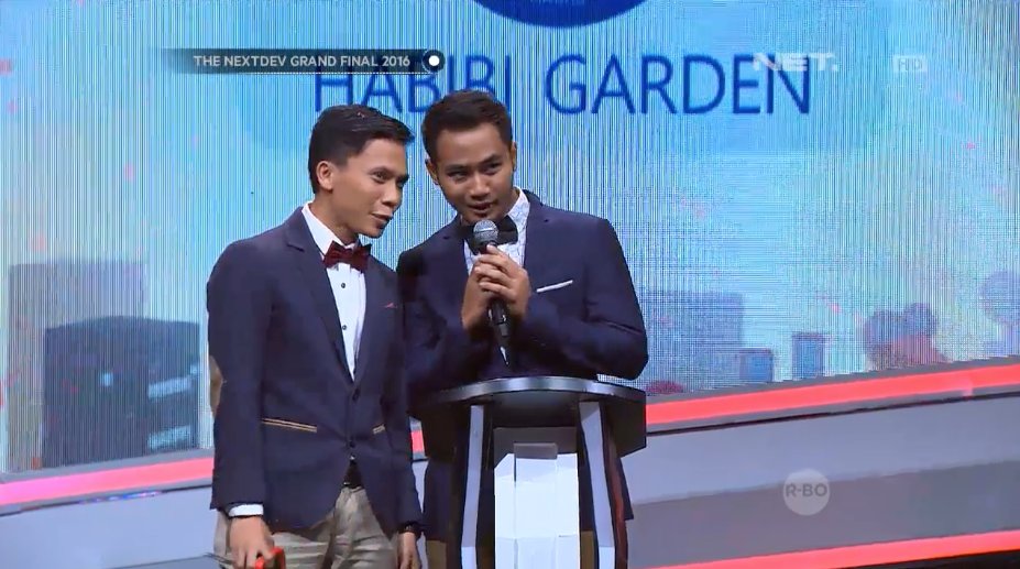 mdtvindonesia's tweet photo. Ada juga Habibi Garden yang mendapat pertanyaan dari Ibu Adita Irawati. Apakah jawaban mereka dapat memuaskan dewan juri? #NextDev2016 https://t.co/jSx5qacMwP