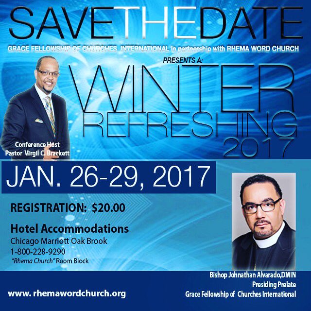 virgilcbrackett's tweet photo. It's that time again! Join @BishopJEA @DrToniGA @virgilcbrackett @rwcchicago #GFOCI #Conference2017 #SavetheDate #registrationopeningsoon https://t.co/Na8ikz0s1I