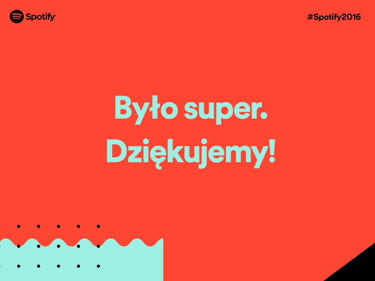 SpotifyPoland's tweet photo. Gdyby nie niektórzy artyści, ten rok nie byłby taki sam. Dzięki! #Spotify2016
PS Udanej zabawy sylwestrowej! 🎇 https://t.co/TkakYC9WXd https://t.co/wq6MXMweUH