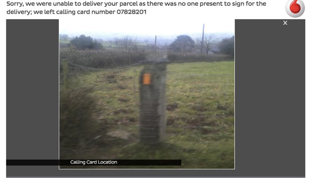 HeadDutch's tweet photo. Gotta love this! We live in a post in a field, about a mile away! "Driver has the right address" epic fail #Vodafone #DPD Merry Christmas! https://t.co/P0OtdTvl5k