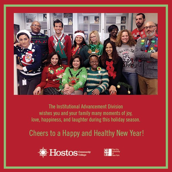 Happy holidays from #Hostos' Institutional Advancement Division!