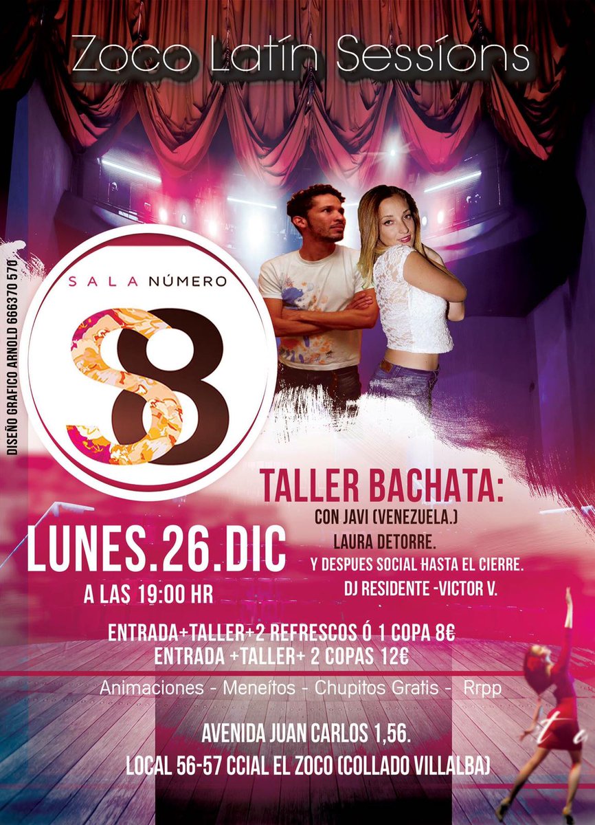 SalaNumero8's tweet photo. Programación del #FinDeSemana: Viernes #ZocoClub a las 23h, Domingo #Viejoteca a las 19h y Lunes #ZocoLatinSessions a las 19h https://t.co/BmGnaNxucq