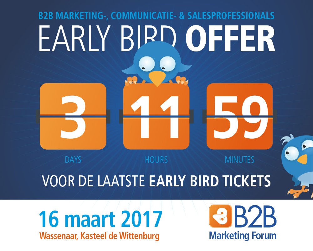 b2bmktForum's tweet photo. Het B2B Marketing Forum 2017 --> Hacking Modern Marketing. Zien we je op 16 maart? https://t.co/QafSClrVzR https://t.co/Ye5yShrREO