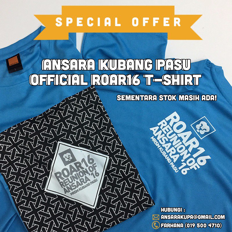 ansarakbgpasu's tweet photo. Dapatkan baju #ROAR16 dan mug ANSARA Kubang Pasu sekarang. Dgn setiap pembelian mug, free keychain. Don't miss it! https://t.co/Y8RaUw8c7m