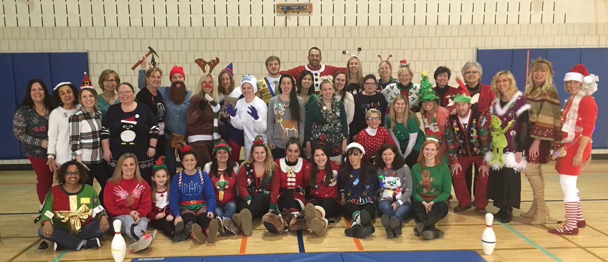 Teachers spreading holiday cheer today! #holidaysweaters #costumestoo #festiveflair