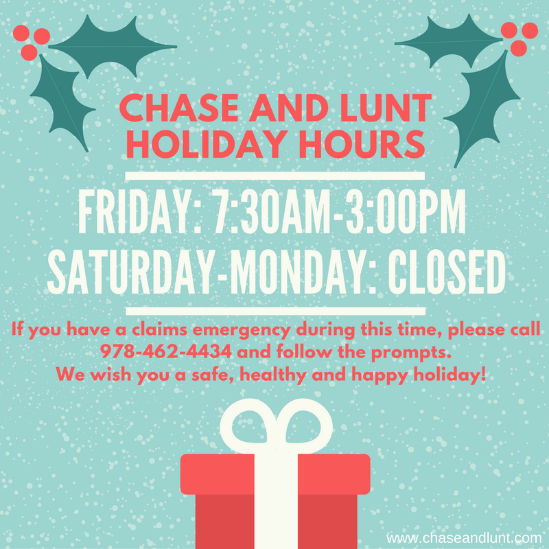 ChaseandLunt's tweet photo. We are closing at 3pm today for the holiday weekend. From all of us, to all of you, we wish you a very happy holiday! #HappyHolidays https://t.co/44AnPtDsXl