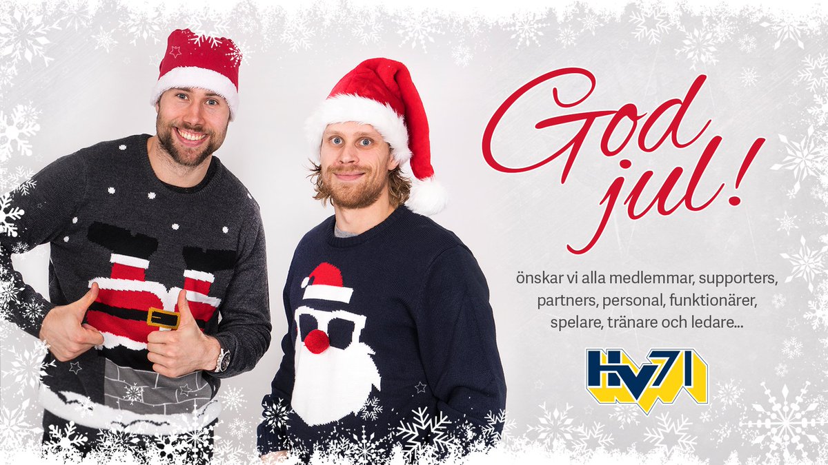 Vi vill önskar alla HV-fans en riktigt god jul! Vi syns väl den 28:e i Kinnarps Arena? #HV71