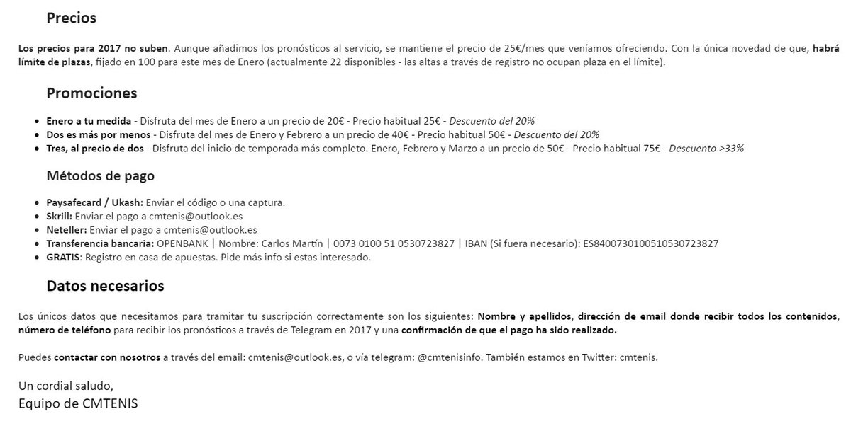 cmtenis's tweet image. Sortearemos ¡¡SEIS!! suscripciones #premium entre todos los RT a este tuit que sigan a @cmtenis y @11Lako. El sorteo se hará el Lunes 26.