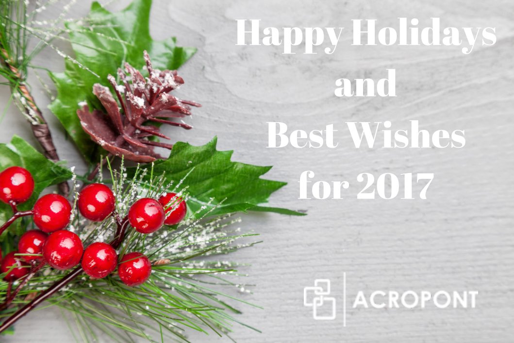 AcropontSheila's tweet photo. Wishing all a safe and happy holiday season and a great 2017! https://t.co/73DofHAhaj