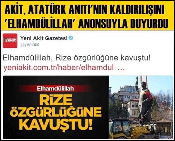 Tek kelimeyle rezalet
Ne Vali savunabiliyor yaptığını
ne de Belediye Başkanı.
Rize'nin nankör yöneticileri tarih
bu yaptığınızı unutmayacak!